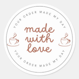 Pegatina Redonda Cafetería y cafetería