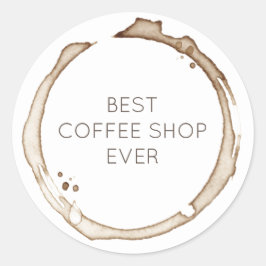 Pegatina Redonda CAFFEE Rings BUSINESS NOMBRE Marrón Artisan Divers