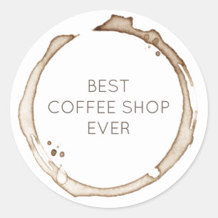 Pegatina Redonda CAFFEE Rings BUSINESS NOMBRE Marrón Artisan Divers