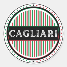 Pegatina Redonda Cagliari City Pride Emblem – Italian Identity
