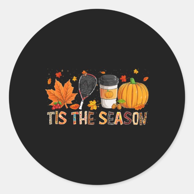 Pegatina Redonda Caída de Halloween en la Temporada de Leopard Pump (Anverso)