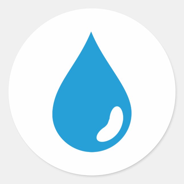 Pegatina Redonda Caída del agua (Anverso)
