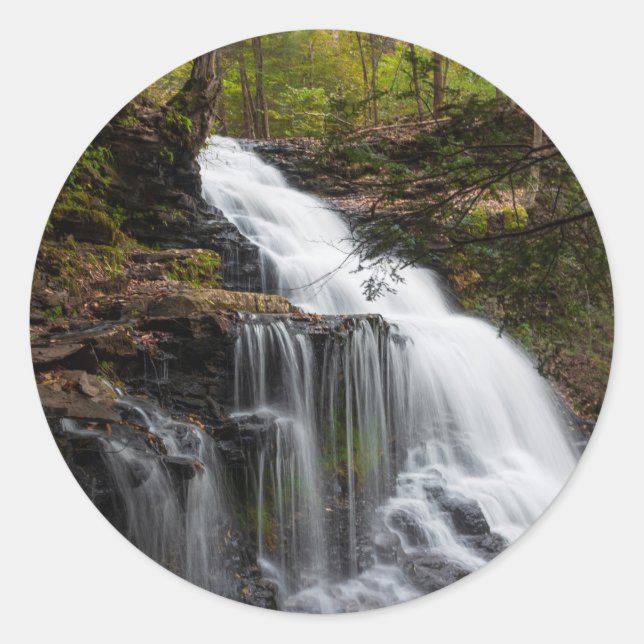 Pegatina Redonda Caída del Ganoga - Otoño 2018 (Anverso)