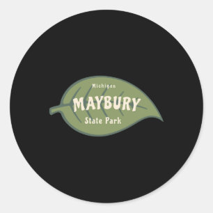 Pegatina Redonda Caída del Parque Estatal Maybury en Michigan deja