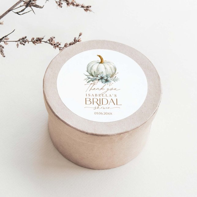 Pegatina Redonda Caída En Amor Calabaza Floral Ducha De Novias (Subido por el creador)