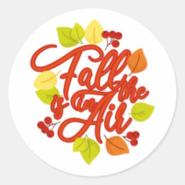 Pegatina Redonda Caída en el Air Autumn Baby Shower