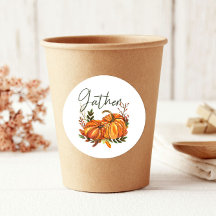 Caída Naranja Calabazas Leaf Gather Acción de Grac