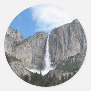 Pegatina Redonda Caídas de Yosemite superior
