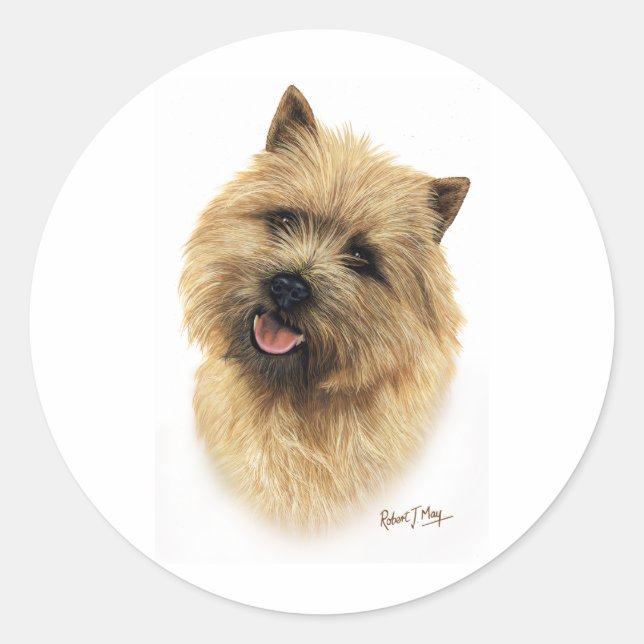 Pegatina Redonda Cairn Terrier (Anverso)