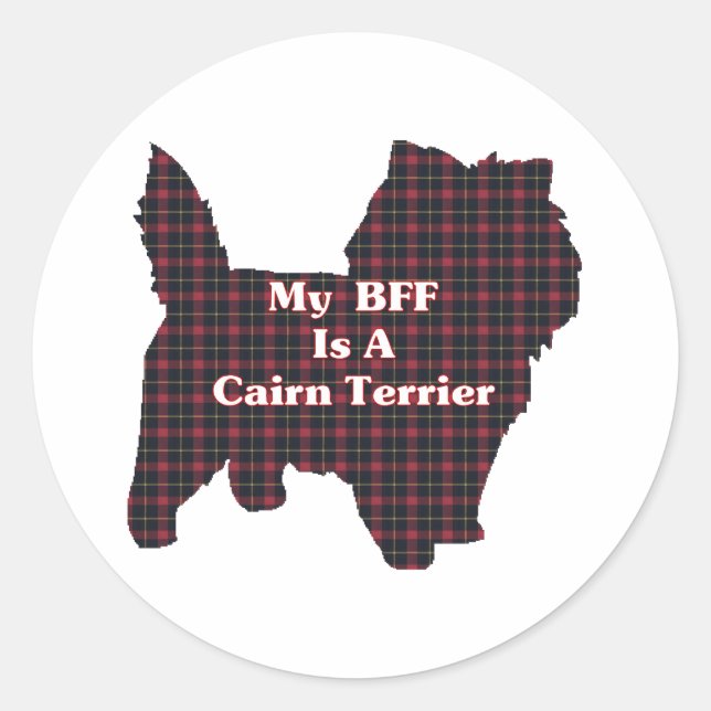 Pegatina Redonda Cairn Terrier BFF (Anverso)