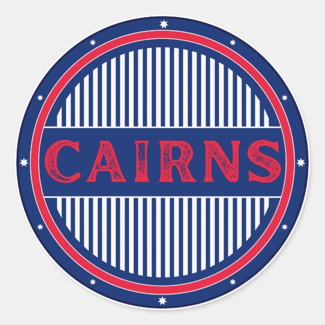 Pegatina Redonda Cairns City Pride Emblem – Australian Identity (Anverso)