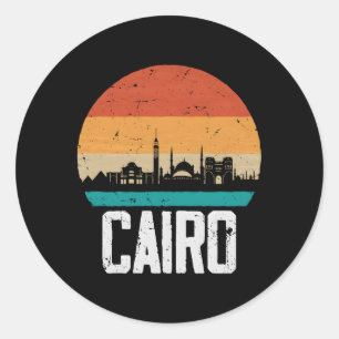 Pegatina Redonda Cairo Skyline Cairo