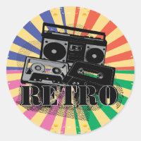 Caja de boom y casetes de estilo retro