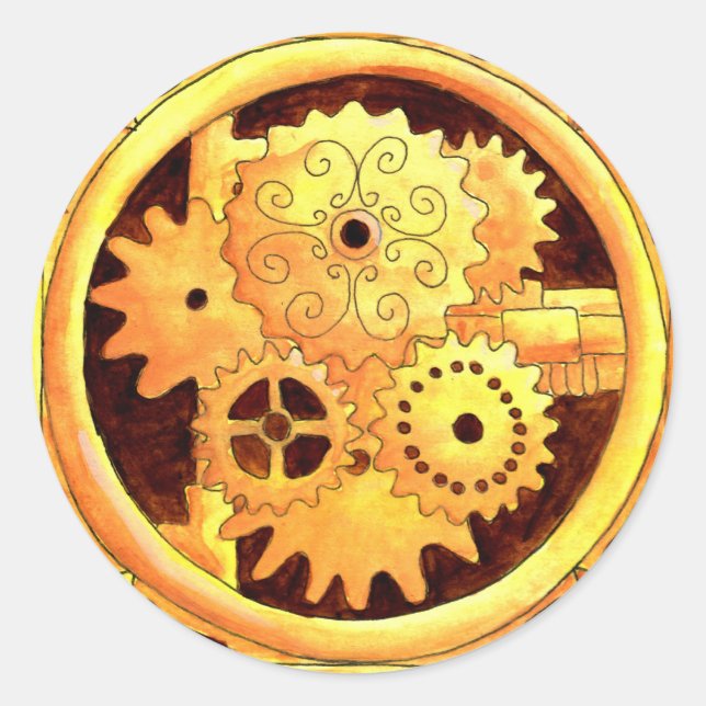 Pegatina Redonda Caja de cambios1 (Anverso)