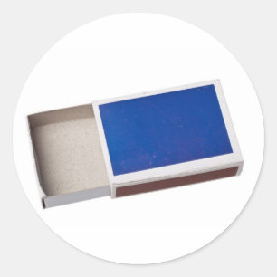 Pegatina Redonda Caja de cerillas vacía