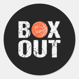 Pegatina Redonda Caja de entrenadores de baloncesto diciendo regalo