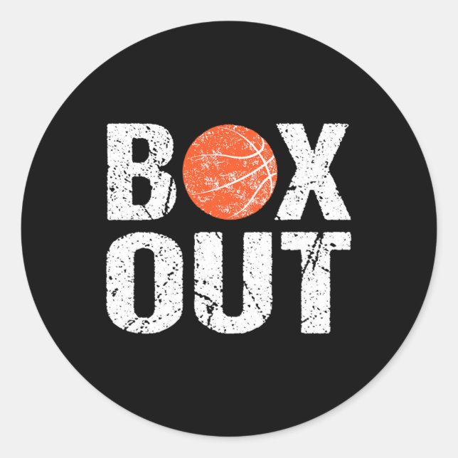 Pegatina Redonda Caja de entrenadores de baloncesto diciendo regalo (Anverso)