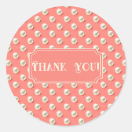 Pegatina Redonda Caja de Recuerdos de Coral y Perla de Encargo Eleg