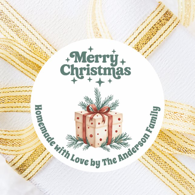 Pegatina Redonda Caja de regalo para navidades caseros (Subido por el creador)