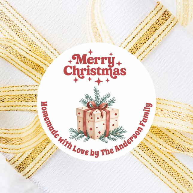 Pegatina Redonda Caja de regalo para navidades caseros (Subido por el creador)