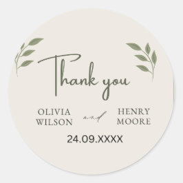 Pegatina Redonda Caja minimalista de agradecimiento