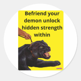 Pegatina Redonda Cajeros de demostración salvajes