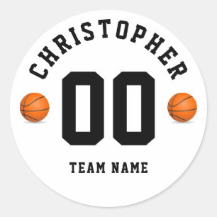 Pegatina Redonda Cajón Personalizado para Equipo de Baloncesto Infa