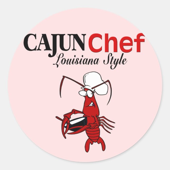 Pegatina Redonda Cajun Chef (Anverso)