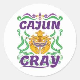 Pegatina Redonda Cajun Cray Crawfish Hervir Louisiana Nueva Orleans