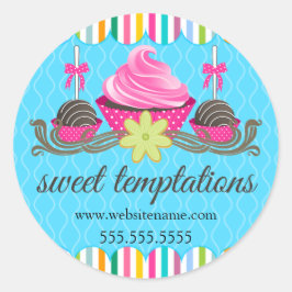 Pegatina Redonda Cake Pops Cupcake Cookie Bakery Box Seol
