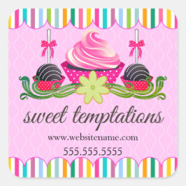 Pegatina Redonda Cake Pops Cupcake Cookie Bakery Box Seol