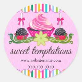 Pegatina Redonda Cake Pops Cupcake Cookie Bakery Box Seol
