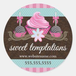 Pegatina Redonda Cake Pops Cupcake Cookie Bakery Box Seol