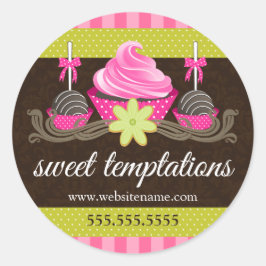 Pegatina Redonda Cake Pops Cupcake Cookie Bakery Box Seol