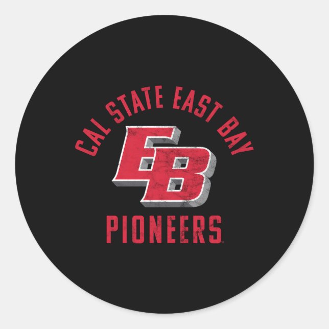 Pegatina Redonda Cal State East Bay Csueb Pioneers Large (Anverso)
