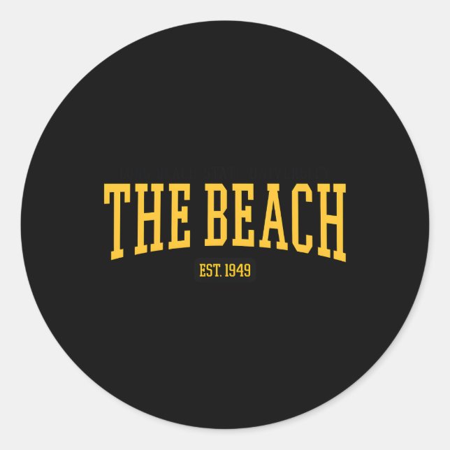 Pegatina Redonda Cal State Long Beach Csulb Est Date (Anverso)