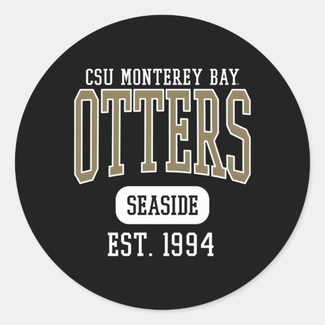 Pegatina Redonda Cal State Monterey Bay Csumb Otters Est Date (Anverso)