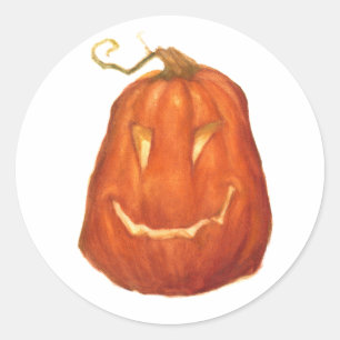 Pegatina Redonda Calabaza