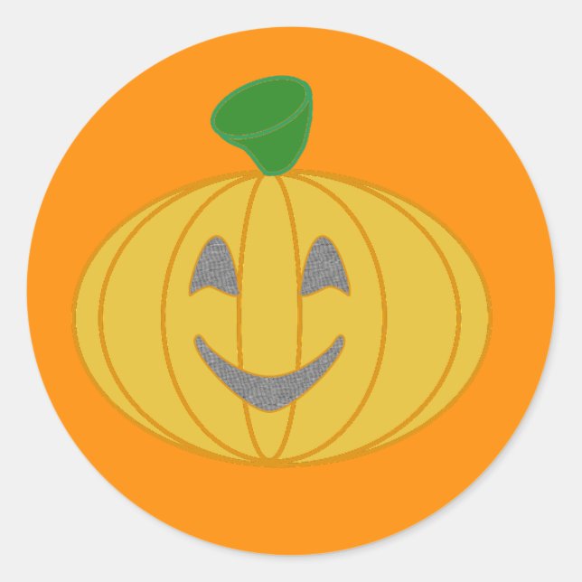 Pegatina Redonda Calabaza (Anverso)
