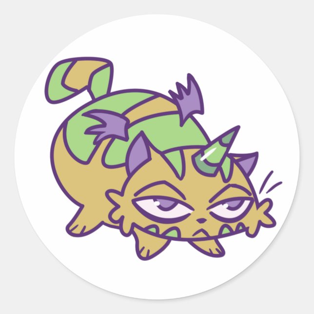 Pegatina Redonda Calabaza (Anverso)