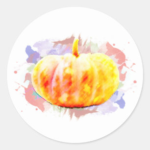 Pegatina Redonda Calabaza acuática Halloween Pequeña Temporada de C