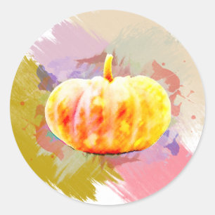 Pegatina Redonda Calabaza acuática Halloween Pequeña Temporada de C