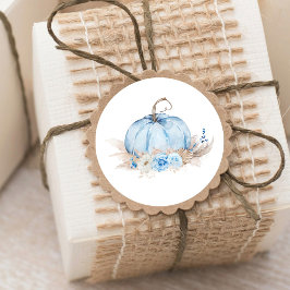 Pegatina Redonda Calabaza azul