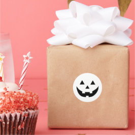 Pegatina Redonda Calabaza blanca linda Jack o linterna Halloween di