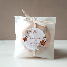 Pegatina Redonda Calabaza de caída rusa gracias