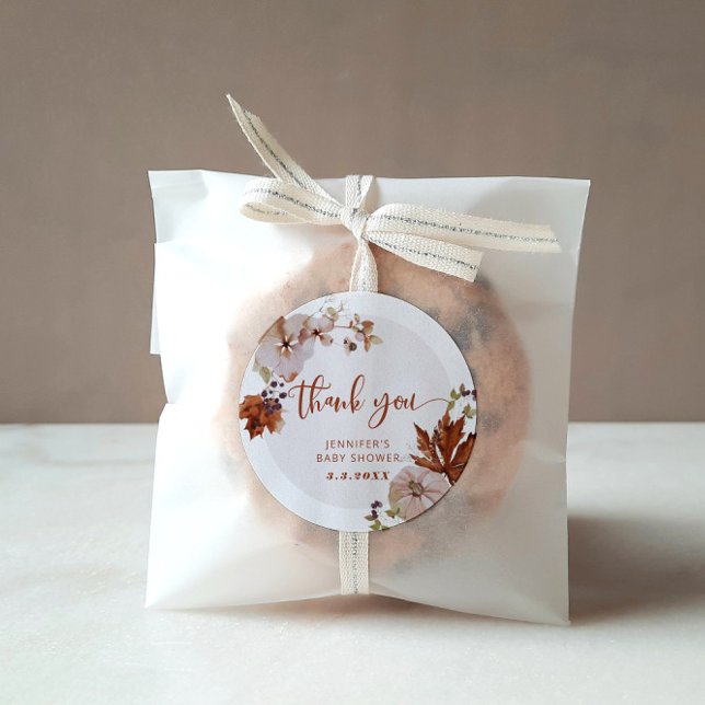 Pegatina Redonda Calabaza de caída rusa gracias (Subido por el creador)