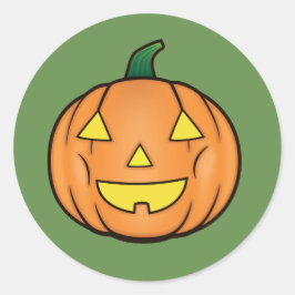 Pegatina Redonda Calabaza de Halloween
