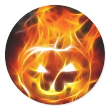 Calabaza de Halloween en llamas