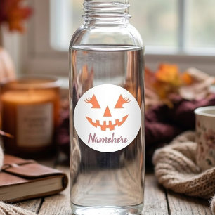 Pegatina Redonda Calabaza de Halloween personalizada femenina Jack