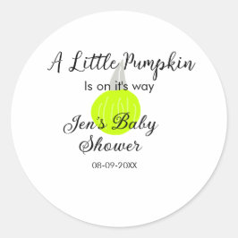 Pegatina Redonda Calabaza de neón verde calabaza pequeña está en ca